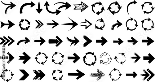 Black Arrow Icons Set Vector Arrows Direction Indicators Graphic Desig