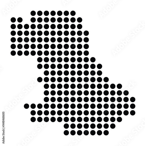 Symbol Map Of the City Vechta (Germany) showing the city with a pattern of just a few black dots