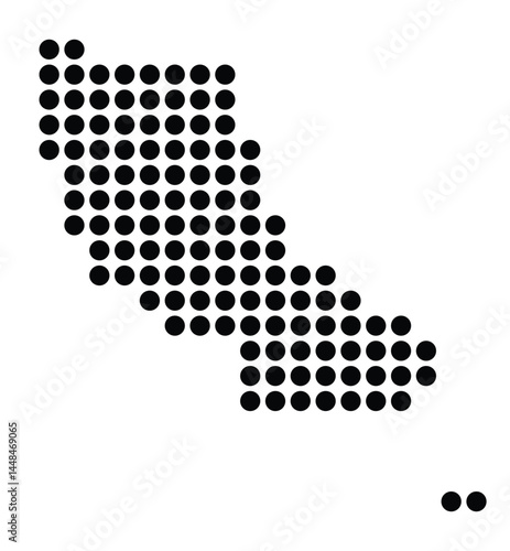 Symbol Map Of the City Weinheim (Germany) showing the city with a pattern of just a few black dots