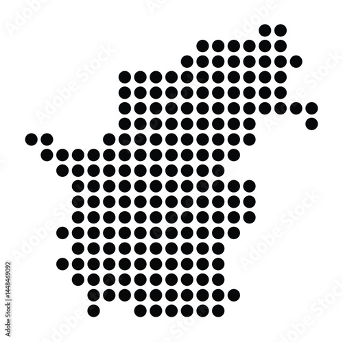 Symbol Map Of the City Weißenfels (Germany) showing the city with a pattern of just a few black dots