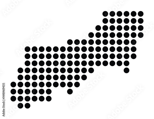 Symbol Map Of the City Wiesloch (Germany) showing the city with a pattern of just a few black dots
