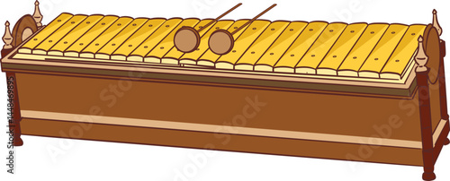 Metal Xylophone or Ranat Ek Lek  clipart illustration