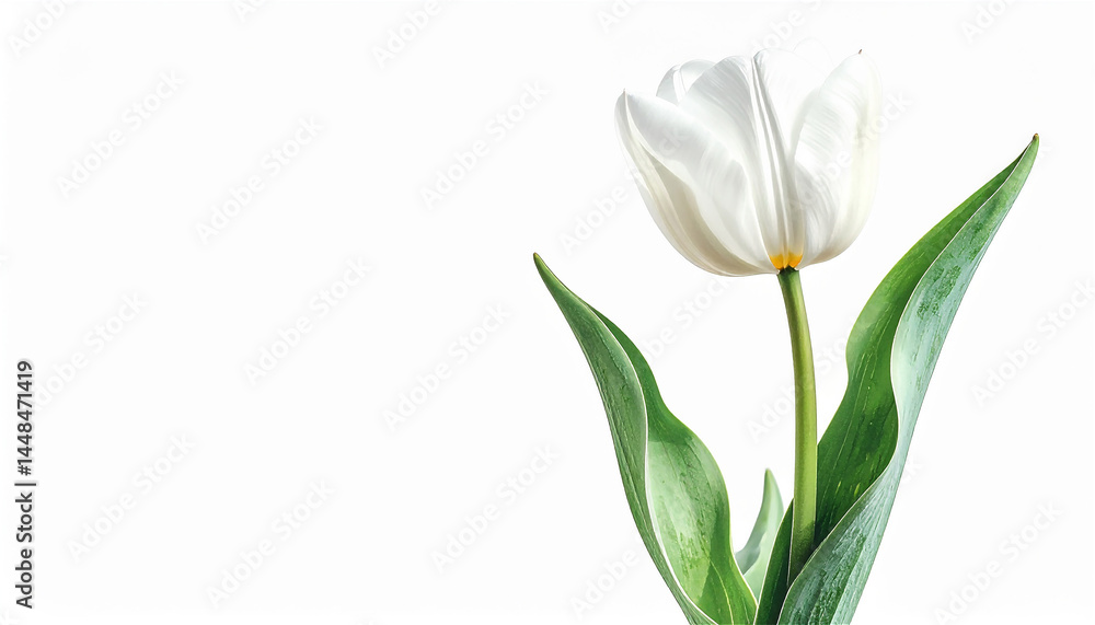 白いチューリップが柔らかく光を受ける春の花 generative ai 白いチューリップが柔らかく光を受ける春の花 generative ai