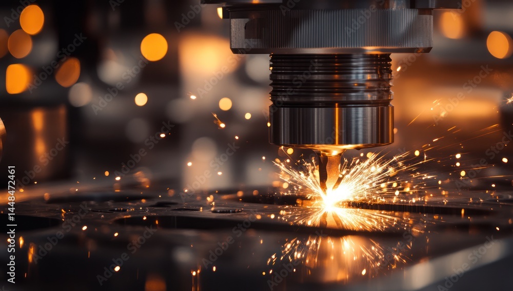 Industrial Metalworking: Precision CNC Milling Machine in Action Industrial Metalworking: Precision CNC Milling Machine in Action