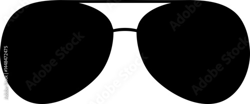 black silhouette of a sunglass isolated 