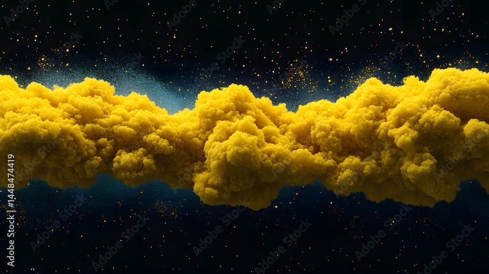 Abstract Yellow Cloud Formation in Space Nebula Abstract Yellow Cloud Formation in Space Nebula