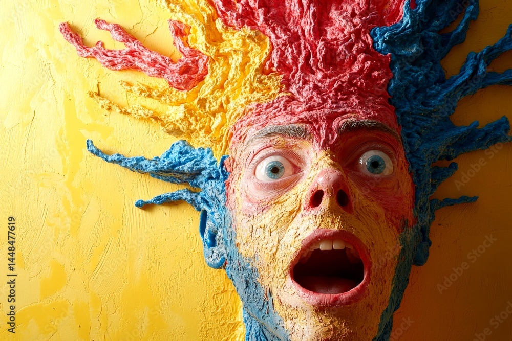 Abstract medical background. Metaphorical severe anxiety perceptions of a mental illusion. Hallucination - due to severe anxiety: abstract image of health condition. Therapy for hallucinations.