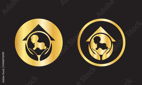 Luxury Golden Real Estate Logo Design – Premium House Icon