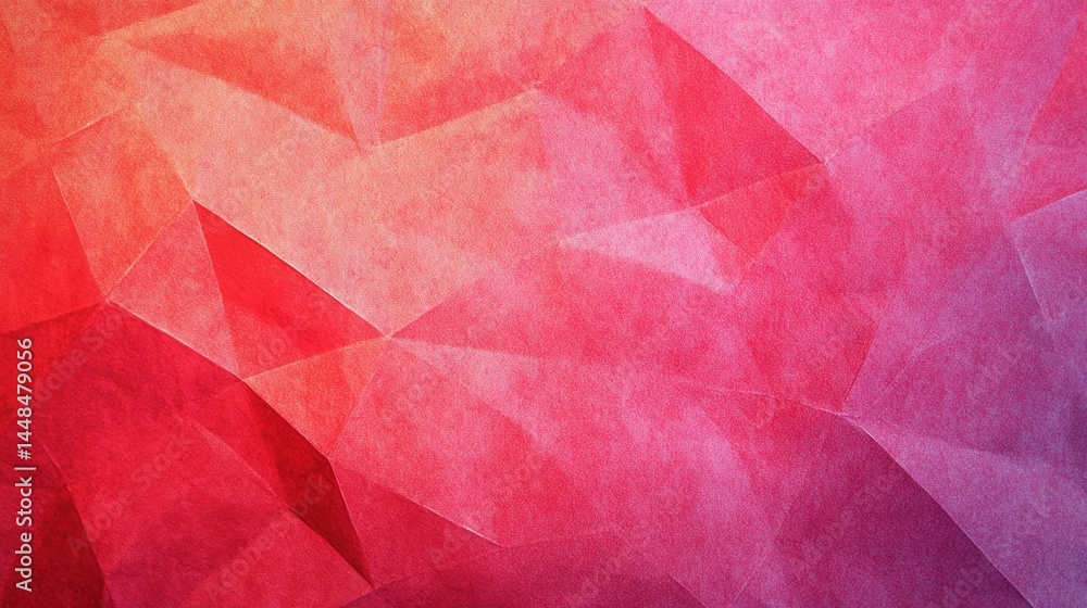 Fototapeta premium Red and pink abstract paper layers with geometric pattern, overlapping shapes and subtle texture