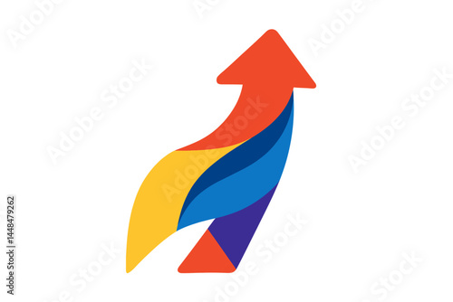 Vector template for abstract business logo with upward arrow icon
