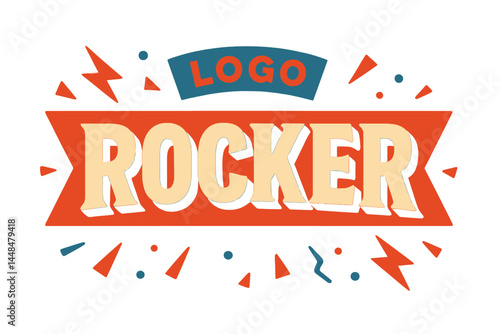 A dark background is used for the rocker display font logo creator