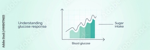 Graph showing glucose response in relation to sugar intake over time with clear data trends