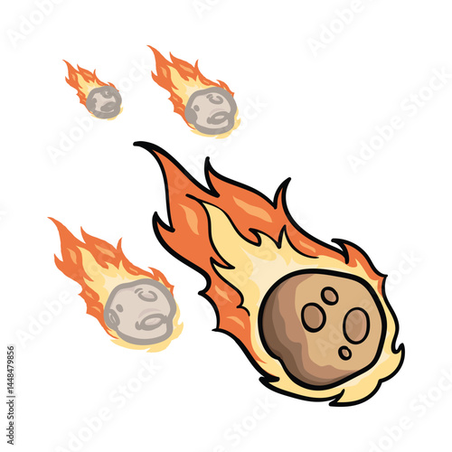 Cartoon Fireball Icon: A playful and impactful design for media and branding.