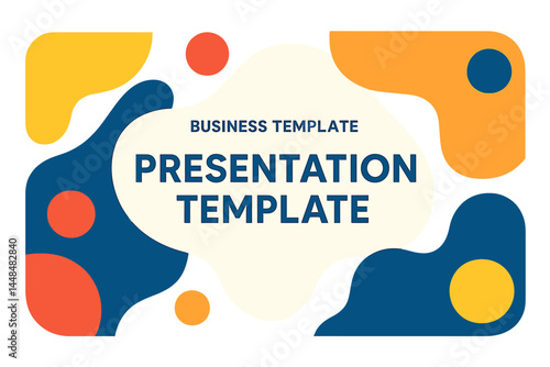 The presentation slides design business templates feature a minimalistic abstract vector illustration of an editable layout