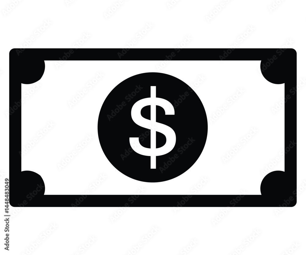 Doller Bill or Money Icon. Doller icon vector illustration. Doller Bill or Money Icon. Doller icon vector illustration.