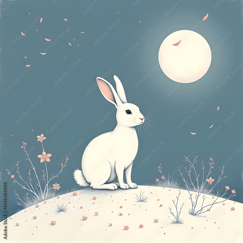 Moonlit hare — softness of soul Moonlit hare — softness of soul