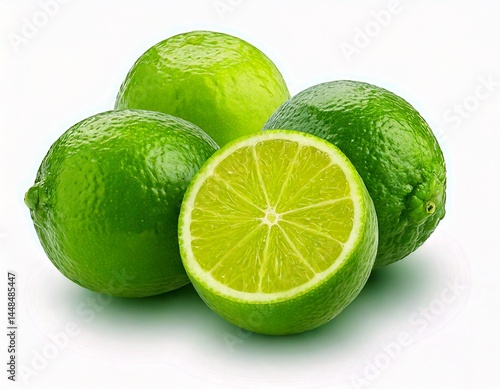 Citrus lime isolated on white background, 