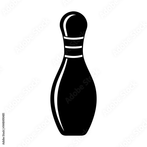 Bowling Pin Silhouette vector illustration