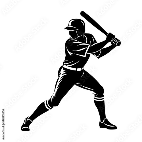 Baseball Player Silhouette vector illustration