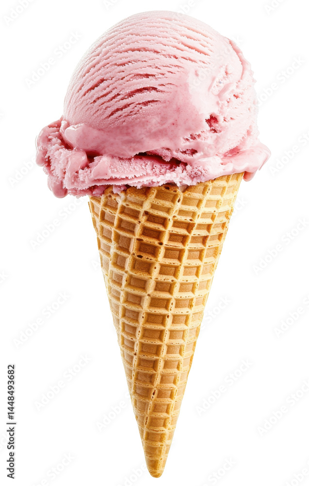 Strawberry or raspberry ice cream cone on transparent background – red and pink scoop in waffle, fruity summer dessert isolated PNG for sweet food design Strawberry or raspberry ice cream cone on transparent background – red and pink scoop in waffle, fruity summer dessert isolated PNG for sweet food design
