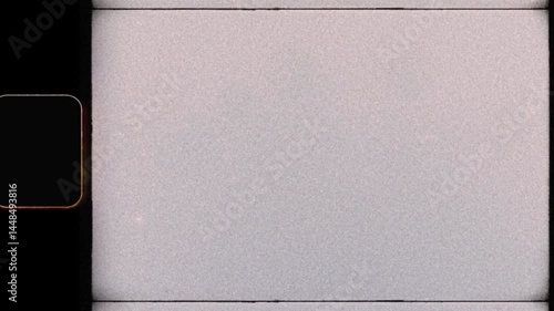 Super-8 Retro Filter VFX Film Grain Overlay, Film Scan Projector Textures with Sprocket Hole, Grain, Grit, Light Leaks, Halation, Imperfections and Scratches Visual Vintage 8 mm Frame eight millimeter