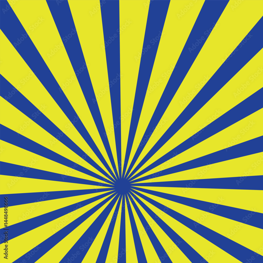 Obraz premium Purple and Yellow Sunburst Background Vibrant Radiating Retro Vector Design