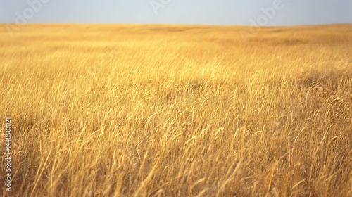 Vast expanse of golden, swaying grassland.