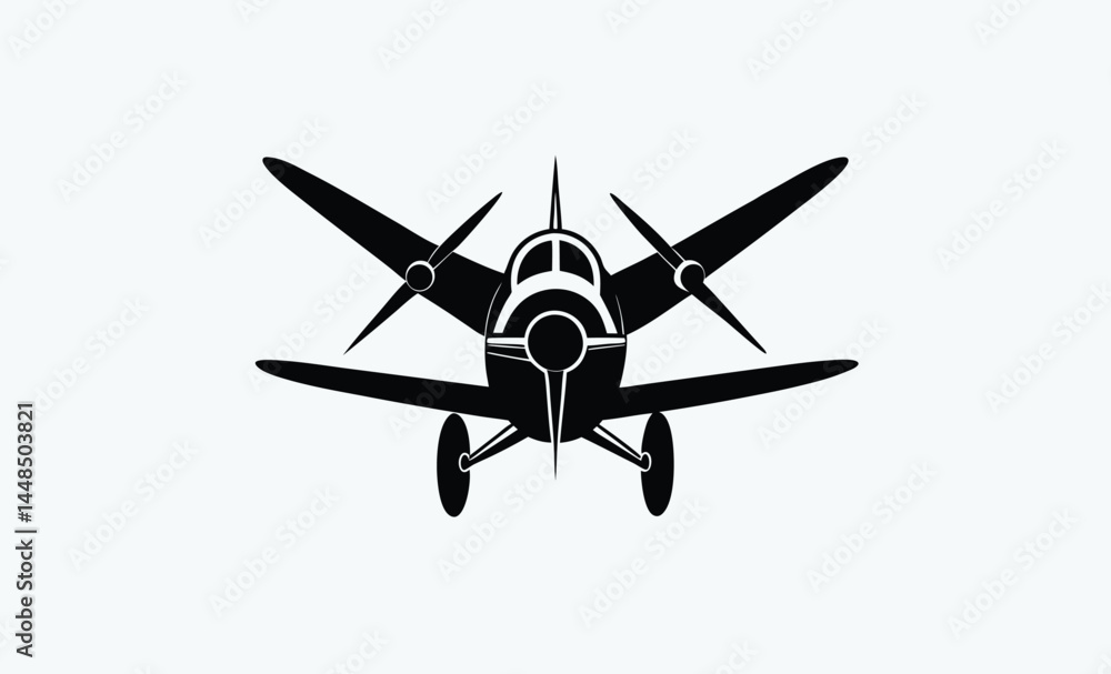 propeller plane silhouette, Silhouette of a propeller plane vector art illustration propeller plane silhouette, Silhouette of a propeller plane vector art illustration