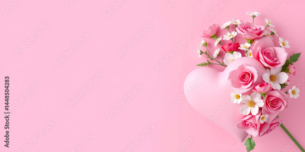 3D Heart and Flower Display 3D Heart and Flower Display
