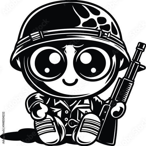 Soldier Kiss With Rifle Set Of Silhouette Vector , conflict, heroism, bravery, set, illustration, graphic, design