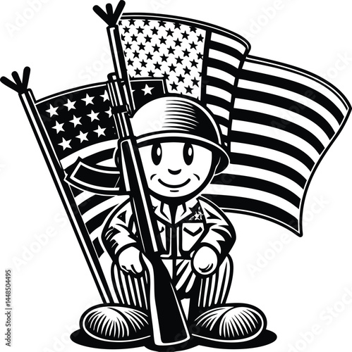 Soldier Kiss With Rifle Set Of Silhouette Vector , bond, connection, support, hope, remembrance, memorial