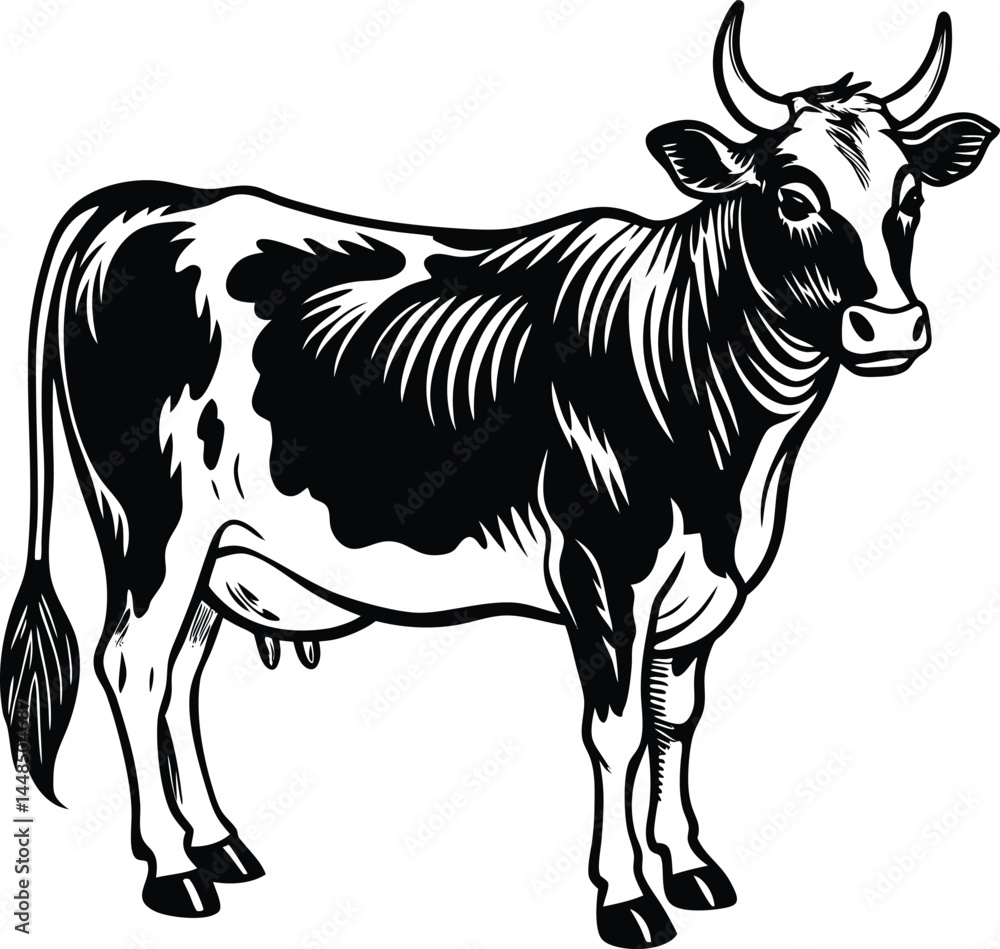 Fototapeta premium Cow Standing in Profile