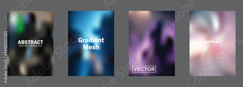 Abstract Gradient Mesh Backgrounds Poster Templates Vector Designs
