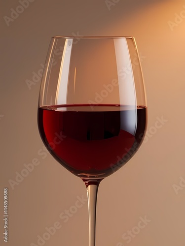 Obraz na płótnie Elegant red wine glass filled with rich wine against soft background light w salonie