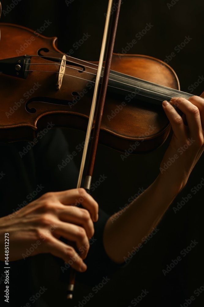 Passionate Violin Performance Captured in Artistic Detail