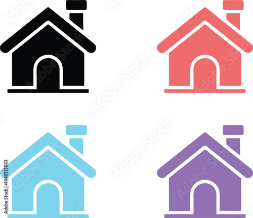 Home icon set, home illustration, home silhouette, home illustration set
