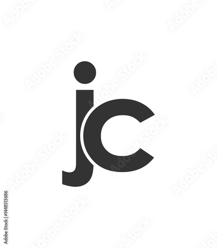 JC creative geometric initial based modern and minimal logo. Letter j c trendy fonts.