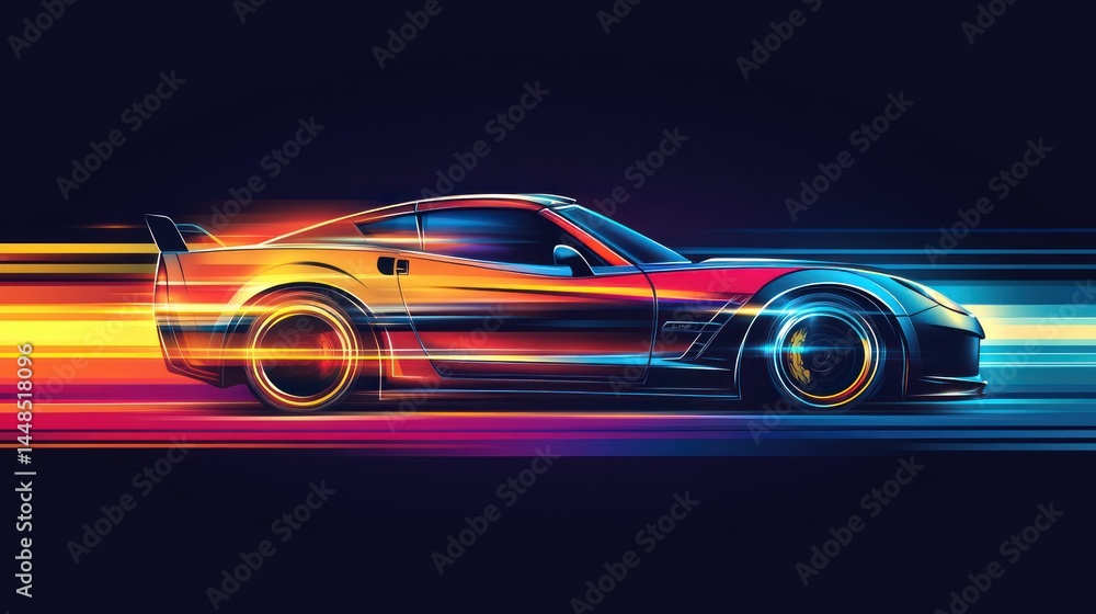 Speeding sports car Speeding sports car