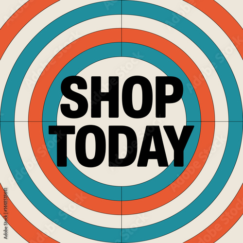 Mod Style "Shop Today" Circular Target Graphic