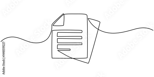 Clipboard with checklist icon  continuous one line drawing of outline vector illustration, One continuous line vector drawing of a folder. Outline documents background icon. Saving securities vector .