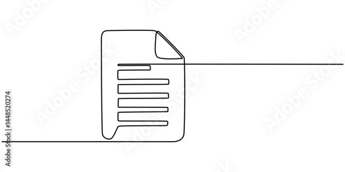 Clipboard with checklist icon  continuous one line drawing of outline vector illustration, One continuous line vector drawing of a folder. Outline documents background icon. Saving securities vector .
