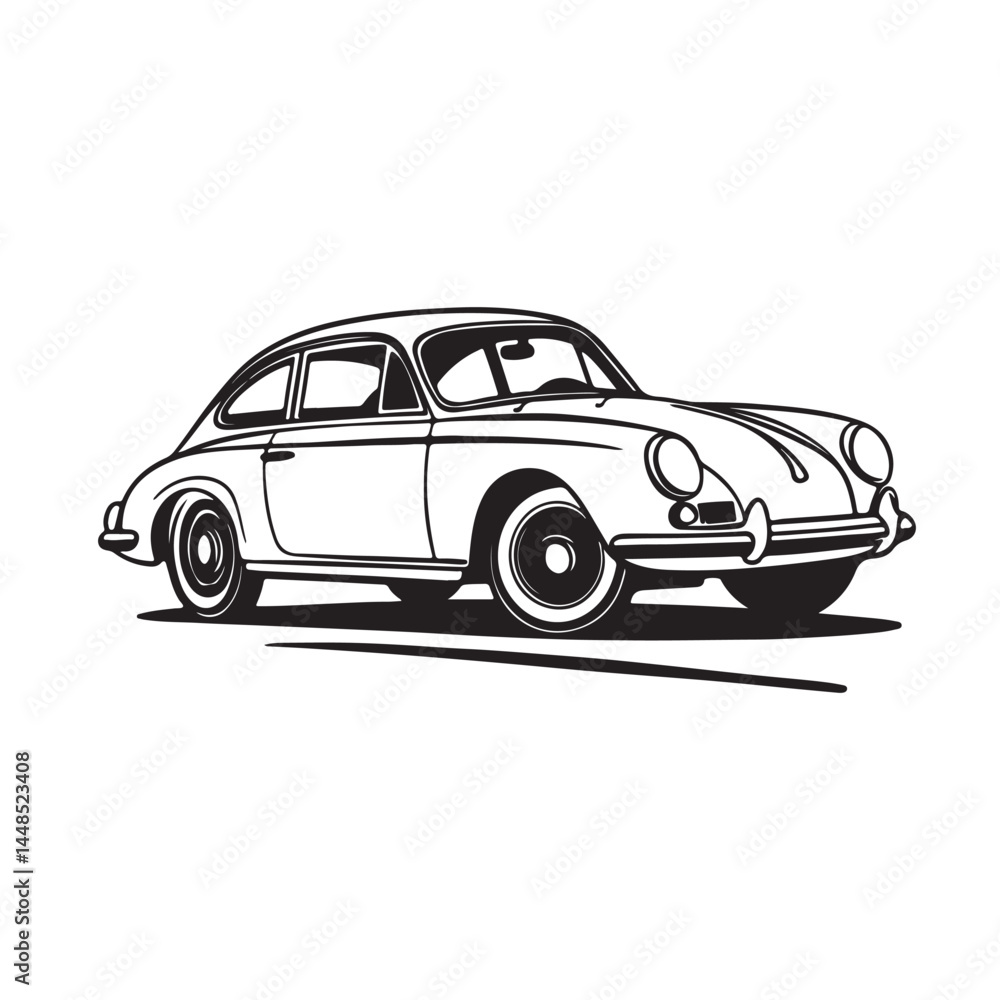 Fototapeta premium silhouette of an old car