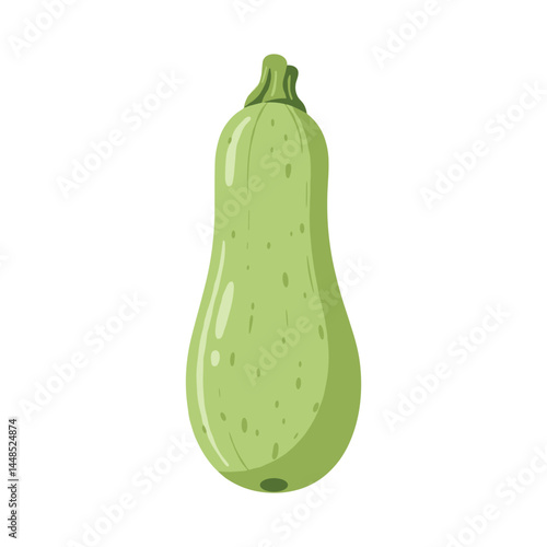 Flat cartoon zucchini with green shading