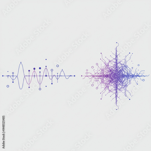 Harmonic Waves: Dynamic AI-Influenced Abstract Patterns in Blue and Purple