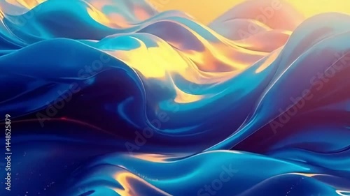 Wallpaper Mural Abstract background of liquid metal and chrome with shades of blue, lilac and orange, live wallpaper Torontodigital.ca