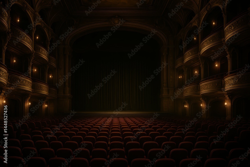 Dimmed Lights in Grand Palace Auditorium Ready for Performance