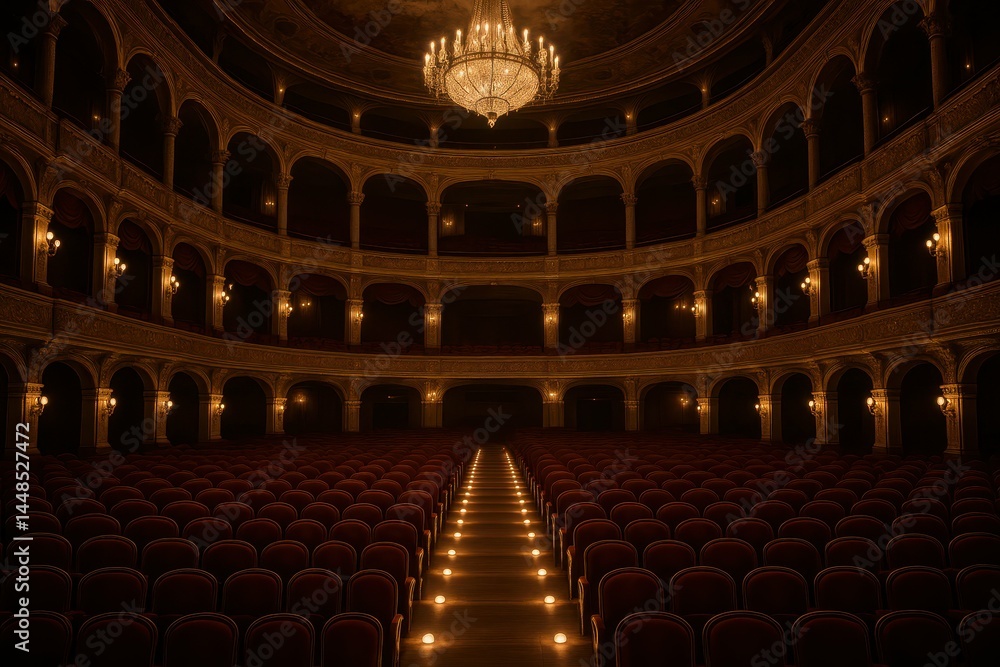Lavish Amphitheater Interior with Elegant Ambiance and Seating