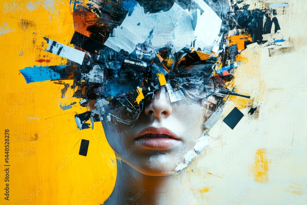 Metaphorical endless falling feelings of fear and despair. Endless falling - nightmares, bad dreams: abstract image of well-being. Ghostly nightmares. Night panic. Fear in sleep. Mental ang.