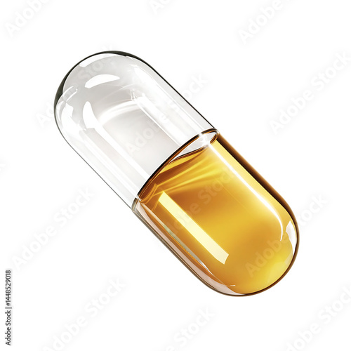 Pill capsule isolated on transparent background