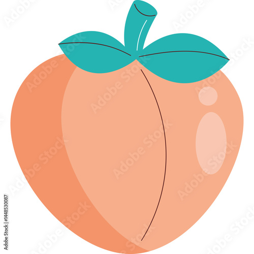 Essential Single Word Keywords for a Flat Design Peach Vector Element
